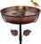 3″ Deep Metal Bird Bath for Outdoors, Removable 13″ Dia Bowl with Stable Upgrades Stake, Easy to Clean Birdbaths for Garden Yard Lawn Decor 1.4 Gallon