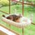 Zakkart SnugCloud Foldable Cat Window Perch – Cordless, Ultra Soft Machine Washable Bed with 4-Sided Bolster, Metal Frame – Window Hammock for Large Cats and Kittens (Cream White, Medium)