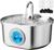 Cat Water Fountain Stainless Steel: 108oz/3.2L Cat Fountain for Drinking | Pet Water Fountain Inside – Automatic Dog Watering Dispenser Bowl – Pet Feeding & Watering Supplies – Water Level Window