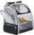 Bird Backpack Carrier with Stand Perch, Bird Travel Backpack for Hiking, Airline Approved Black Bird Backpack
