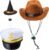 Yewong 3 Pieces Pet Hat Pet Sailor Captain Hat Cowboy Hat Witch Hat Dog Cat Pet Costume Hat for Halloween Party Photo Props Supplies