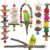 Bird Perch Bird Toys Parakeet Toys,Bird Cage Accessories Wooden Chew Toys Perch Stand for Parrot Conure Cockatiel Lovebird Parrotlet Budgie Finches and Other Small to Medium Sized Birds