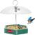 Kingsyard Platform Bird Feeder with Adjustable Dome for Outdoors Hanging | Recycled Poly Lumber, Metal Mesh Tray, Adjustable Dome, Adjustable Bird Access, Rain-Resistant, Seed & Mealworm Feeder, Green