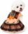 Halloween Dog Dress for Small Dogs Girl, Gothic Pumpkin Princess Puppy Costume with Orange Black Lace Mesh Skirt, Cute Halloween Pet Outfit for Photos(M)