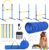 Dog Agility Course Backyard Set，Dog Agility Equipment, Dog Obstacle Course Backyard With 2-Set Agility Hurdle ，Jump Ring, 8 Weave Poles, Tunnel, Pause Box, Toy Balls And 2 Portable Carrying Bags