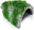 SunGrow Reptile Hideout Cave with Artificial Moss, Rock Habitat Shelter for Lizards, Snakes, Geckos, Frogs & Aquariums, Durable Resin Cave Decor, 6 x 3 x 4 Inches