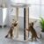 Veehoo 35″ Tall Cat Scratching Post for Indoor Cats, Sturdy Cat Scratch Pad | Scratch Post with Plush Top Bed & Replaceable Metal Frame Scratching Board, Easy assembly