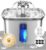 Veken Innovation Award Winner Stainless Steel Cat Water Fountain, 108oz/3.2L Automatic Pet Fountain Dog Water Dispenser with 6 Replacement Filters & Silicone Mat for Cats, Dogs, Multiple Pets (Silver)