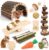 Hamster Toys Guinea Pig Toys Hamster Wheel Hamster Cage Accessories Small Animal Molar Chew Toys for Chinchillas,Gerbils,Mice,Rats,Mouse,Rabbit,Bunny Hideout Seesaw (12 Different chew Toys)