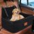 NEEZUKAR Dog Car Seat for Large Medium Dogs,Portable Washable Pet Car Seat Under 55 lbs,Dog Booster Seat with Thick Cushion,2 Safety Leashes Travel Car Dog Bed