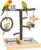Bird Playground,Natural Wooden Parrot Play Stand with Swing,Chew Toys,Feeding Cups,Bird Perch Suitable for Small and Medium Birds Like Parakeets, Budgerigars,Cockatiels