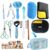 Aglads 12 in 1 Pet Grooming Kit, Dog Grooming Supplies with Self Cleaning Slicker Brush, Dematting Comb, Safety Nail Clippers, for Small Medium Large Dogs Cats Rabbits Long Short Curly Hair(12, blue)