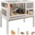 Ketive Guinea Pig Cages Indoor, Wooden Guinea Pig Cages with Stand, Rabbit Cage Hutch with Ramp and Hideout, Small Animals Cage Habitat with Not Leakage Pull Out Tray