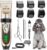 oneisall Dog Grooming Clippers with LED Display for Dogs & Cats | Low Noise Quiet,2-Speed,Cordless Rechargeable,Fast Charge,Detachable,Waterproof,Battery Level Display, Model X2,Gold