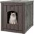 Litter Box Enclosure, Waterproof & Weatherproof Plastic Cat House for Indoor Outdoor Use, Multi-Functional Hidden Litter Box Furniture for Living Room, Backyard, Patio, Garage