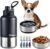 Cibaabo Insulated Dog Water Bottle 32oz Keep Water Cool with 2 Bowls | Travel Feeding & Hydration | Stainless Steel Double Wall Thermos | Portable Pet Dispenser | for Dog & Owner | Hiking Beach