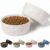 Ceramic Dog Bowl Set of 2 with Anti-Skid Base, 5.5″W x 2″H, 2 Cup Capacity | Thick Ceramic, Dishwasher Safe, Anti-Skid Rubber Base, 2 Cups per Bowl, Ceramic Food and Water Bowls Set of 2 for Small Dogs