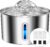 Cat Water Fountain Stainless Steel – 74oz/2.2L Automatic Large Pet Watering Bowl Dispenser for Indoor Dogs – Drinking Fountains with 3 Filter, Gifts for Cats and Kitty – Dog Waterer Bowls No Spill
