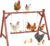 PETSFIT Wooden Solid Chicken Perch & Roosting Bars with 2 Swings, 50″x30″x34″ Coop Toy for 6–8 Hens, Multi-Level Stand Encourages Exercise & Natural Behavior, Easy to Assemble & Clean,Outdoor Use