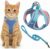 Cat Harness and Leash, Escape-Proof Cat Harness Set, Adjustable Step-in Pet Harness for Walking for Small Medium Dogs/Cats (Blue, M)