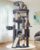 Taoqimiao 72 Inches Cat Tree for Large Cats, Multi-Level Tall Cat Tower, Widened Cat Condo with Large Scratch Board, 5 Scratching Posts, Metal Hammcock, Cozy Basket, Smoky Gray, MS045G