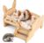 Wooden Guinea Pig Bed with Mat 13.5IN X 9.3IN Detachable Hideout with Stairs Small Animal Cute Warm Habitats for Hamsters Ferret Bunny Sleeping Hiding