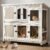 Gowoodhut 47″ L Large Guinea Pig Cage Indoor with Wheels, 2-Story Wooden Hutch with 2 Deep Pull-Out Trays, Anti-Chew Ramps & Hideout for Hamsters, Ferrets & Rabbits, Grey, Easy-Clean Small Pet Home
