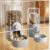 Hanging Automatic Food and Water Dispenser, Gravity Rabbit Feeder Set, Cage Cat Food Bowl Dog Feeding Station for Puppy and Kitten Rabbit Chinchilla Hedgehog Ferret (for Cage Grid Over 1.2”)