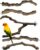 5 PCS Natural Grape Stick Perch Swing Chewing Toys for Parrot Cages, Cockatiels, Parakeets, Finches – Bird Standing Stick