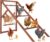 PETSFIT Wooden Chicken Roosting Bars for 8-10 Chickens, Easy Assembly | Multi-Level Design with 4 Perchs and Swings, Durable Fir Wood for Outdoor Coops,Ideal for Backyard Farms,Easy to Clean
