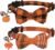 PTDECOR Fall Cat Collars with Bow, Thanksgiving Orange Plaid Cat Collars