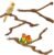 3PCS Bird Perch Natural Grape Stick Chewable Bird Stand Paw Grinding Branches Toy Cage Accessories for Small Budgies Cockatiels Lovebirds
