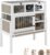 Guinea Pig Cage Indoor, 3-Tier Wooden Small Animal Habitat with Stand, Rabbit Hutch with Ramp, Removable Hammock & Hideout, Leak-Proof Pull-Out Tray for Guinea Pigs, Rabbits, Hamsters