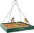 MIXXIDEA Bird Feeder Hanging Tray, Bird Feeders for Outdoors, Wooden Seed Tray Platform Mesh Seed Platform for Garden Yard Outside Decoration Attracting for Wild Birds (Green-1pk)
