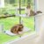 Zoratoo 2PC Cat Window Perch, Foldable & Cordless with Metal Frame, M Gray | 2-in-1 Reversible Cover, Removable for Machine Wash, Stable Window Resting Seat with Large Suction Cups for Indoor Cats