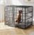 BOLDBONE 54 inch Heavy Duty Indestructible and Escape-Proof Dog Crate Cage Kennel for Large Dogs, High Anxiety Dog Crate with Removable Wire Trays and Wheels, Extra Large XL XXL, Black