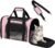 Cat Carrier Soft Up to 16 Lbs, Breathable Pet Travel Bag with Steel Frame | Lockable Zippers, Fits Small Dog, Kitten, Puppy,Rabbit,Medium Travel Carrying Case for Kennel Car Airline Transport，Pink