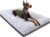 POCBLUE Deluxe Washable Dog Bed for Large Dogs Dog Crate Mat 35 Inch Comfy Fluffy Kennel Pad Anti-Slip for Dogs Up to 60 lbs, 35″ x 23″, Grey
