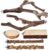LIMIO 6-Piece Bird Perch Set – Natural Wood Grape Sticks, Paw Grinding Forks, Bird Stand & Toys for Parakeets, Cockatiels, Conure, Budgies