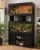Cushore Double 4x2x2 Reptile Enclosure with Stand, Albizia Solid Wood-Core 120 Gallon Reptile Terrarium, Bearded Dragon Tank Stand with Sliding Door and 2 Cabinets for Lizard, Crested Gecko, Black