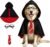 Dog Wizard Costume Set for Large Dogs, Black Red Cape with Tie and Round Glasses, Funny Halloween Dog Costume for Medium Large Pets, Parties, Trick or Treat, Photos, Dress Up and Events