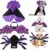 3 Pcs Halloween Costume for Dog Cat, Spider Bat Wings Cape, Purple, M