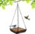 MIXXIDEA Hanging Bird Feeder Tray Metal Mesh Platform Seed Feeder with Durable Chains for Outdoors Garden Great for Attracting Birds (1 Pack)