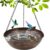 13″ Metal Hanging Bird Bath with Chains and Hook | 3″ Deep Bowl, 1.4Gal Capacity, 3 Chain Support, Easy Cleaning, Rust Resistant, Birdbath or Bird Feeder Garden Decor