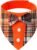 Halloween Dog Bandana with Bow Tie, Fall Orange Plaid Pet Tuxedo