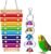 Colorful Bird Xylophone Toy Interactive Training Toy Bird Cage Bell Toy Accessories Music Musical Enrichment Bells for Conure Budgie Cockatiel African Grey Parakeet Finch Parrot Love Birds