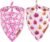 ADOGGYGO Halloween Dog Bandanas Girl, Pink Pumpkin Ghost Dog Scarf, Large