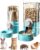GPY Automatic Hanging Gravity Pet Feeder and Water Dispenser Set | Automatic Rabbit Bunny Feeder and Guinea Pig Water Bottle Water Dispenser for Dogs Cats Pets Animals Large Capacity (Blue)