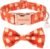 PTDECOR Halloween Dog Collar with Bow, Orange Cute Ghost Collar, Medium