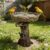 SKYFIRE Bird Baths for Outdoor – 23″ Tall Pedestal Birdbath with Bird, Fibre Reinforced Concrete with Woodland Tree Trunk Décor, Modern and Durable,Bird Bath for Outside, Garden, Patio, Lawn, Backyard